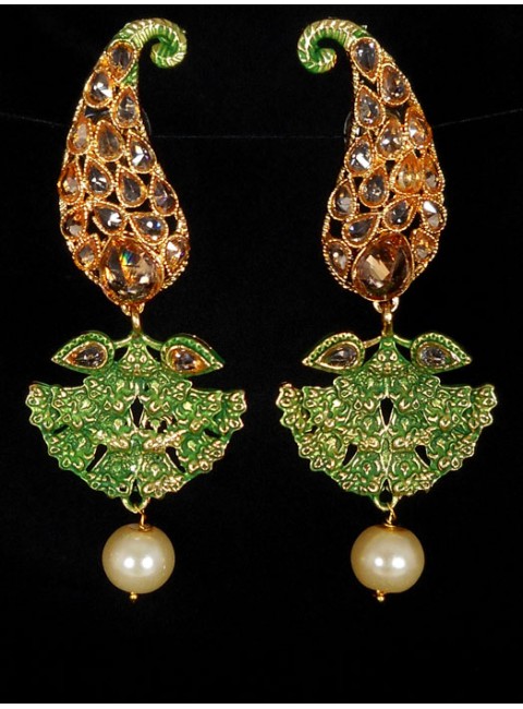 Reverse Ad Earrings With Meenakari Work